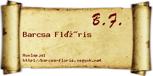 Barcsa Flóris névjegykártya
